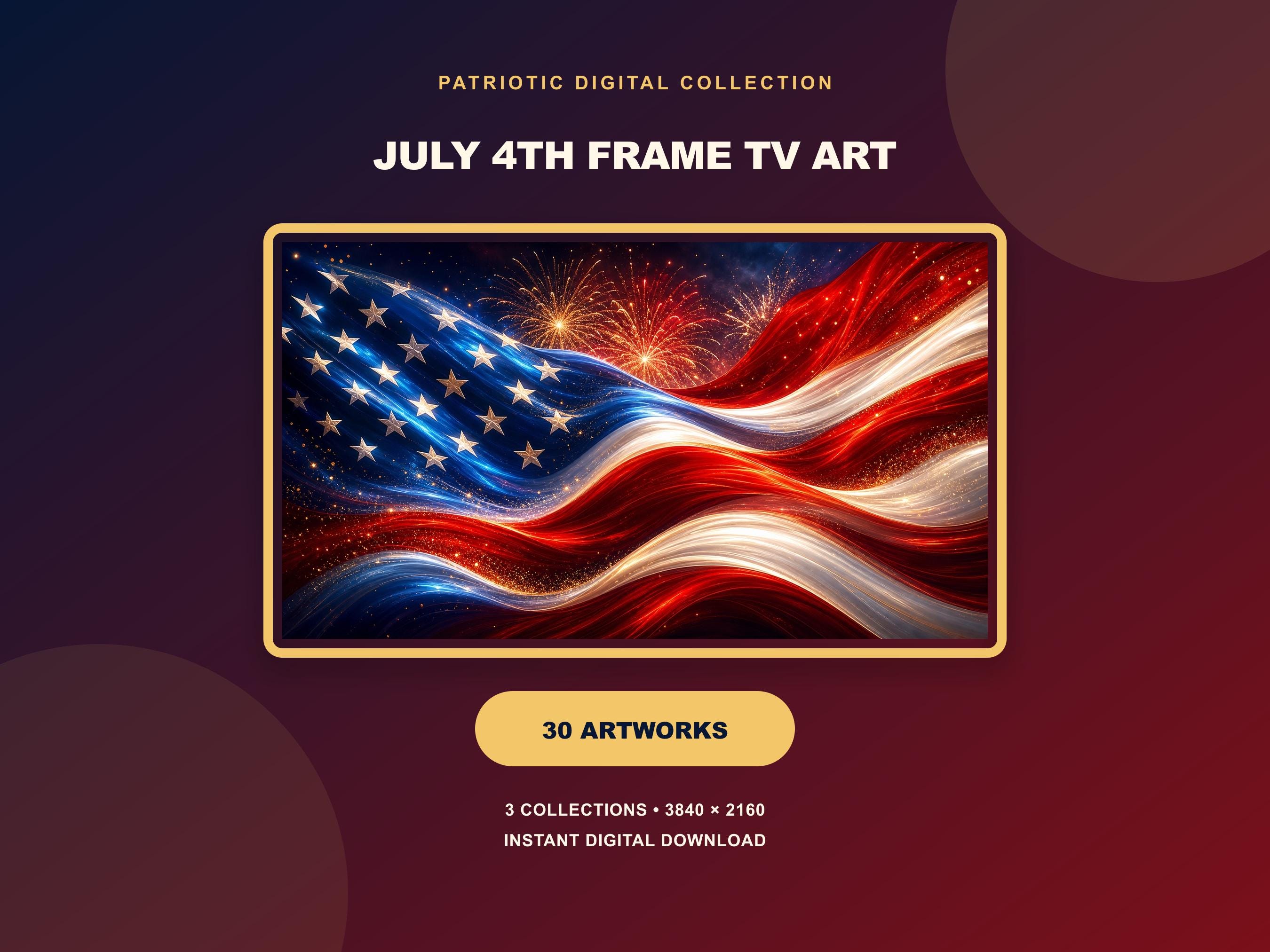 July 4th Patriotic Samsung Frame TV Art Set of 30, Americana Independence Day Download