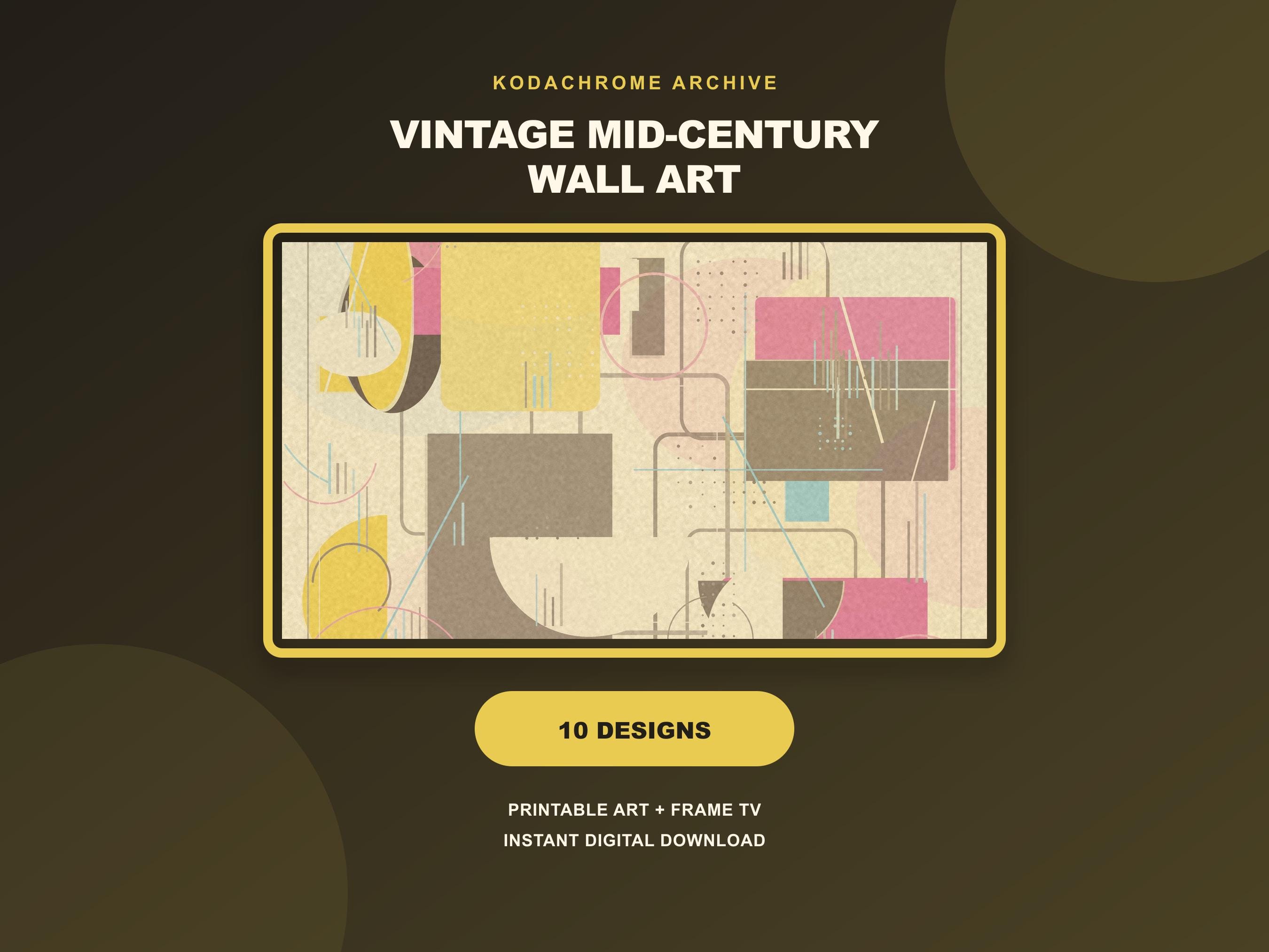 Kodachrome Archive Bauhaus Wall Art Set of 10, Vintage Mid-Century Geometric Gallery Wall