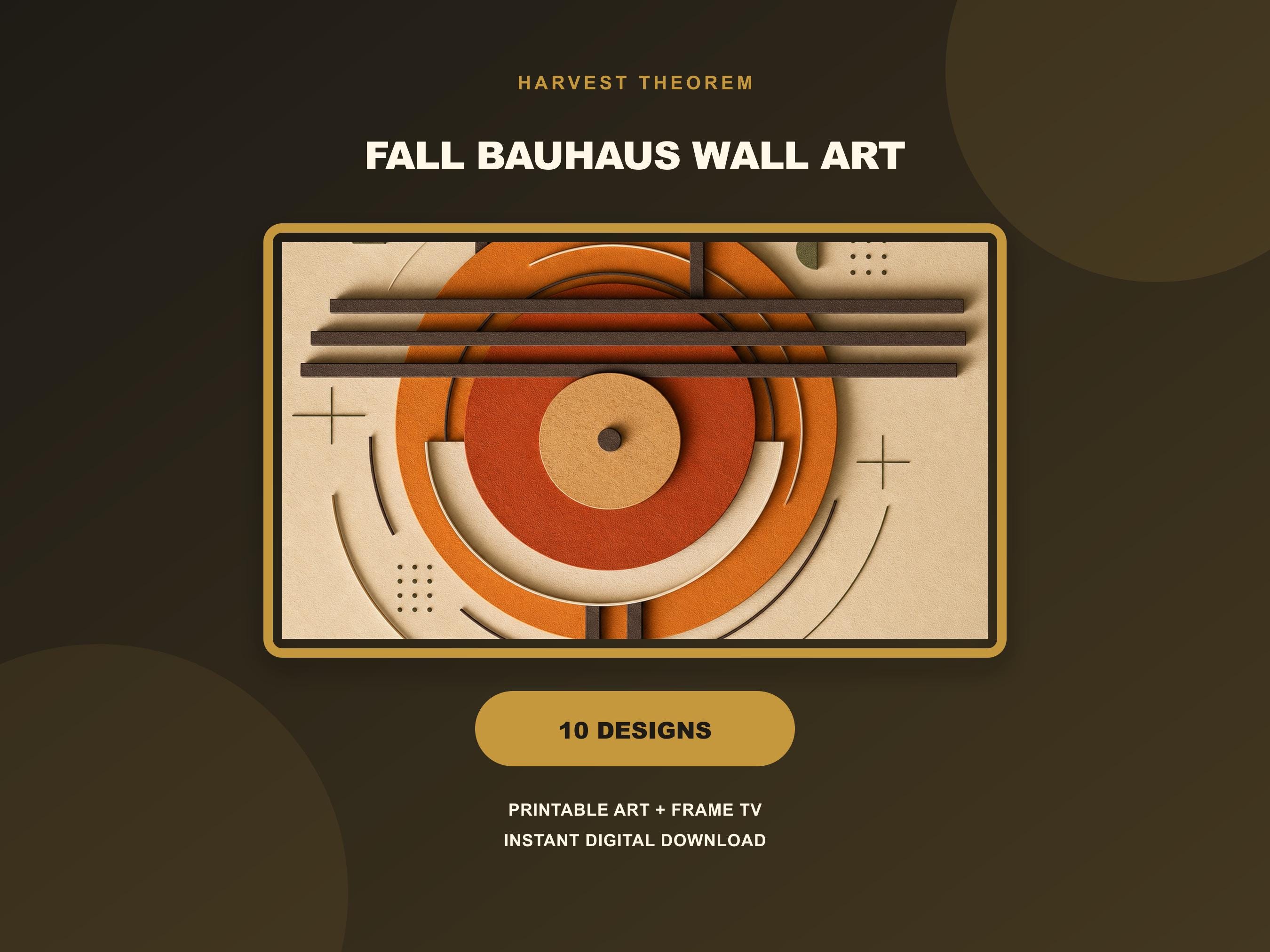 Fall Bauhaus Wall Art Set of 10, Autumn Gallery Wall Printable Prints, Terracotta Decor