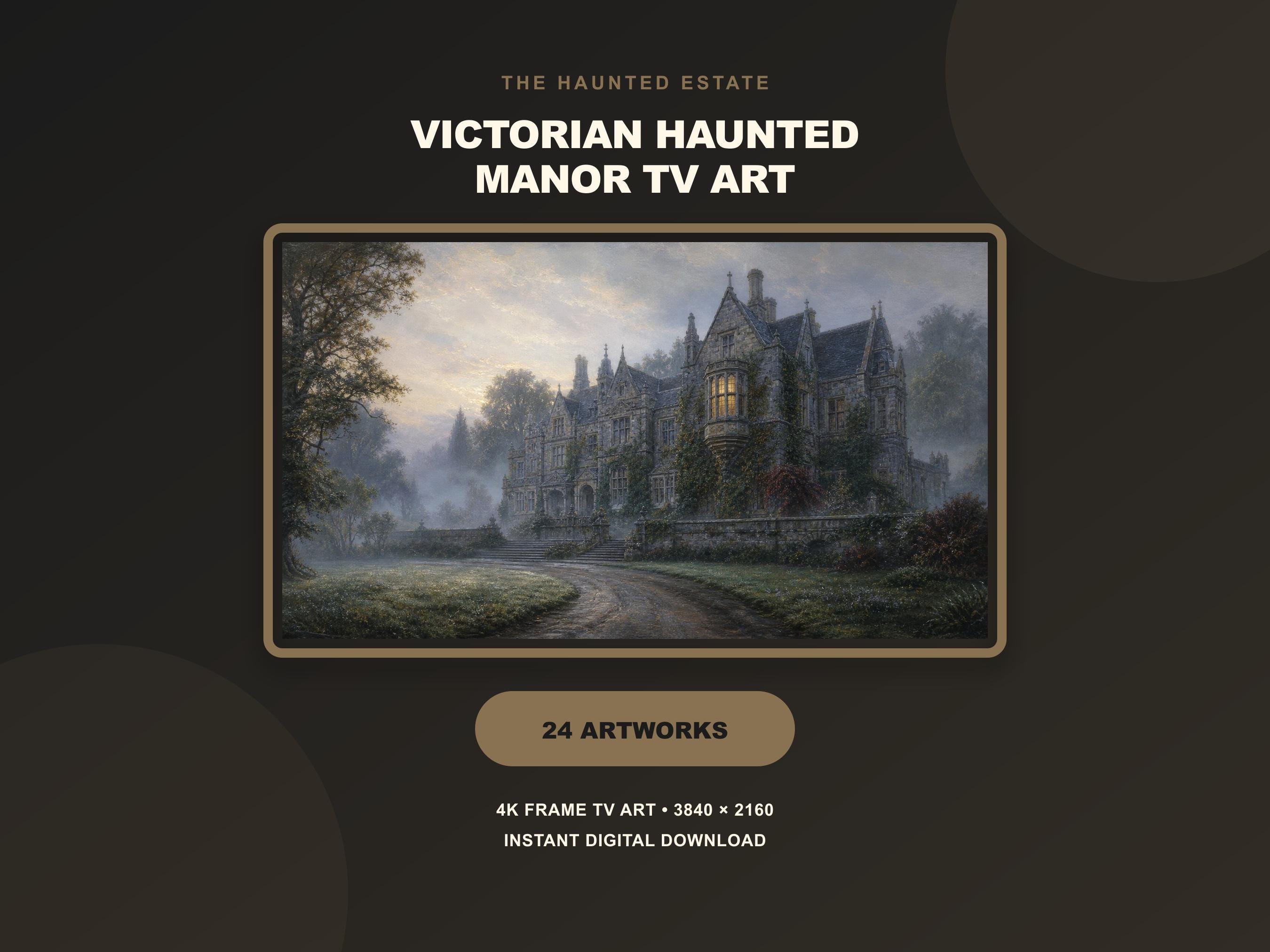 Moody Halloween Frame TV Art Set of 24, Romantic Gothic Ghost Paintings, Digital Download