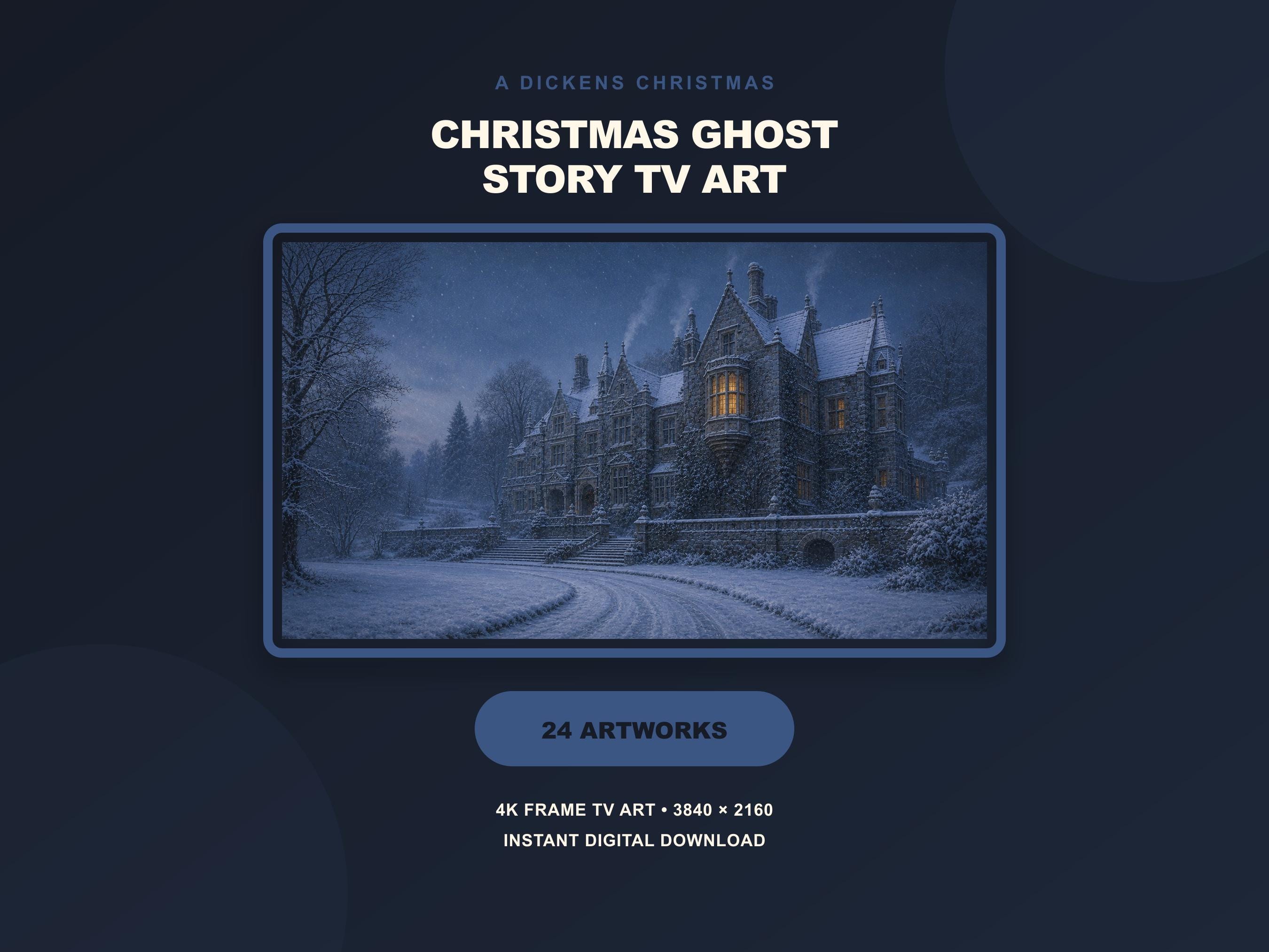 Christmas Frame TV Art Set of 24, Victorian Ghost Story, A Christmas Carol Inspired