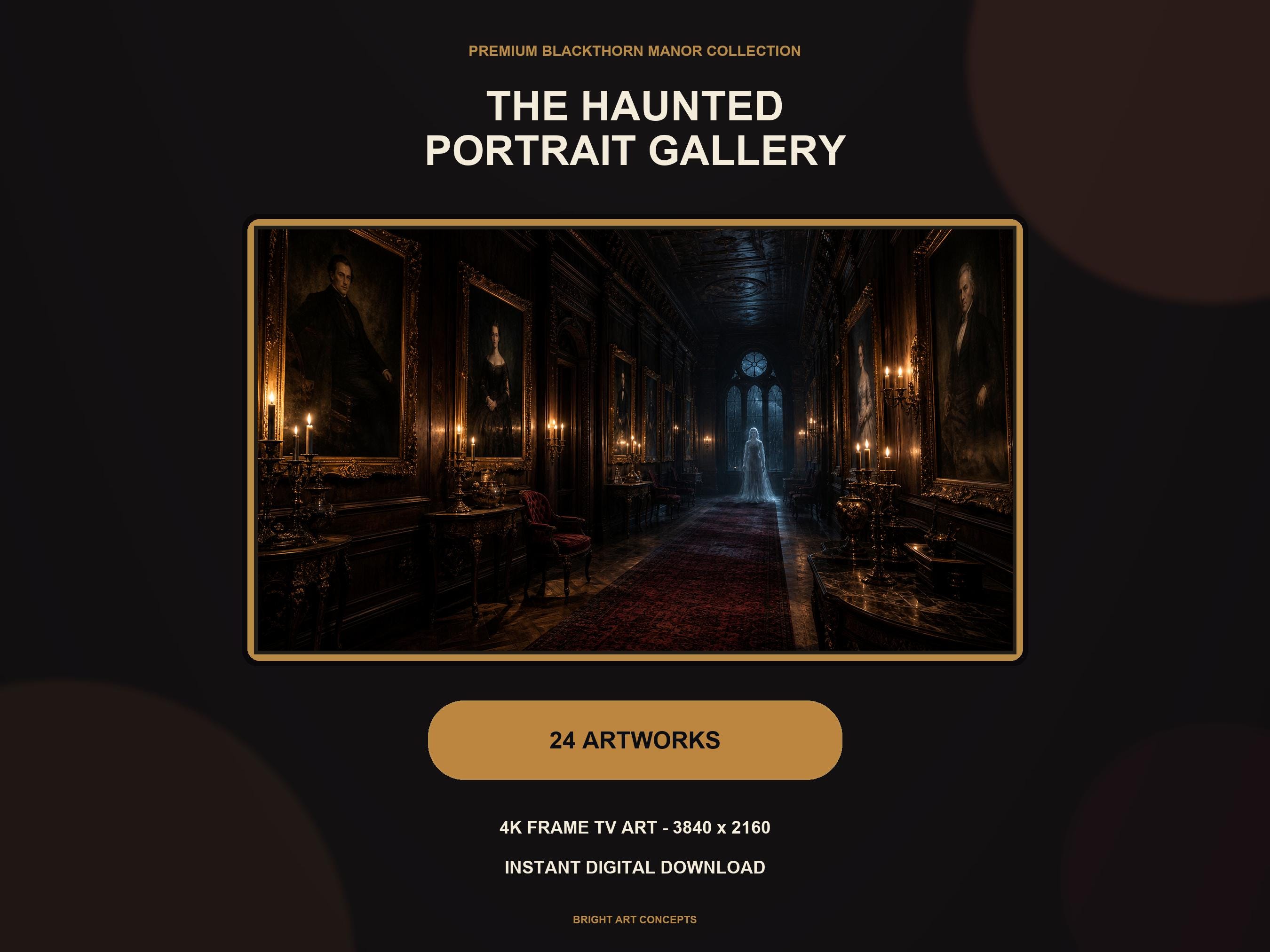 Victorian Ghost Art Set of 24, Haunted Portrait Gallery Frame TV Collection